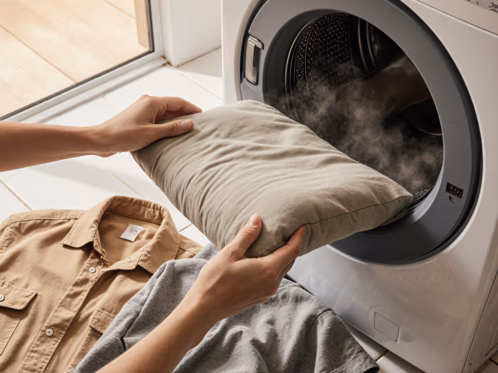 dog_owner_washing_dog_bed_cover_with_clothes